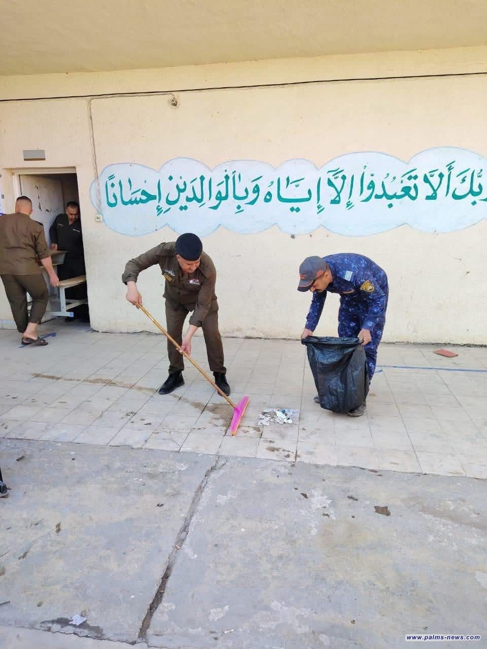 شرطة صلاح الدين تواصل حملة تنظيف المدارس بعد الانتخابات.